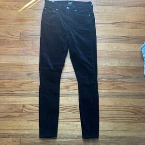 Luxe Sleek Citizens of Humanity Velvet Black Rocket High-Rise Skinny 27